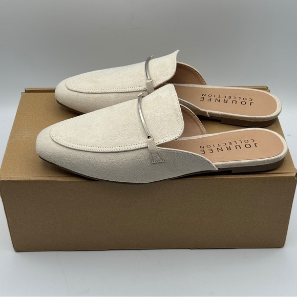 Journee Collection Ameena Beige Mules Size 6 - Picture 3 of 8